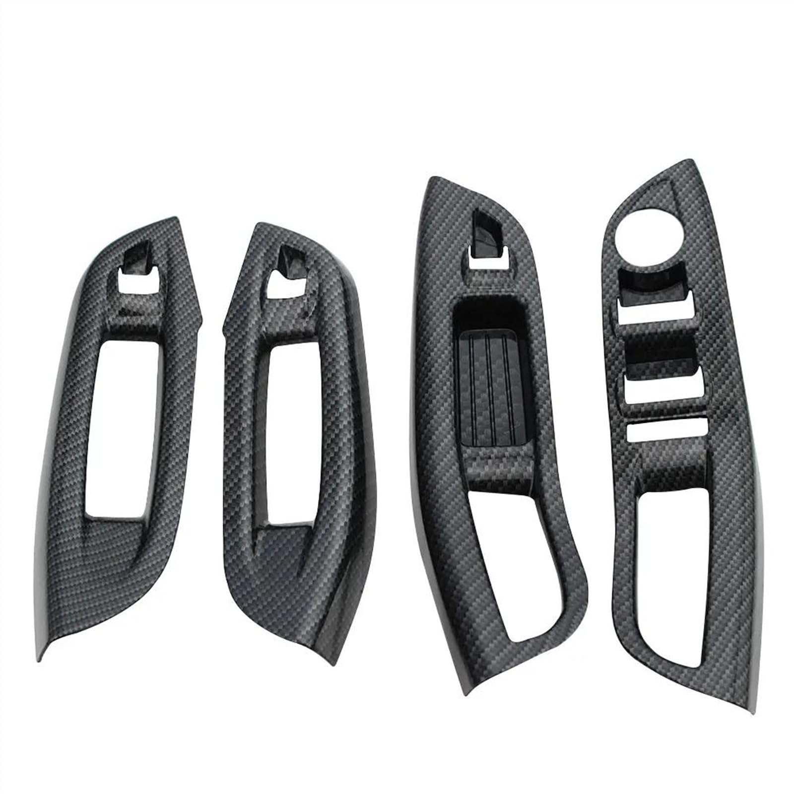 Schalttafelverkleidung Auto Tür Innen Armlehne Fenster Panel Dekorative Aufkleber 4Pcs Für Ford Für Focus 3 MK3 Limousine Fließheck 2015 2016 2017 2018 Autokonsolenverkleidung(Carbon Fiber Styling) von Lhdktee