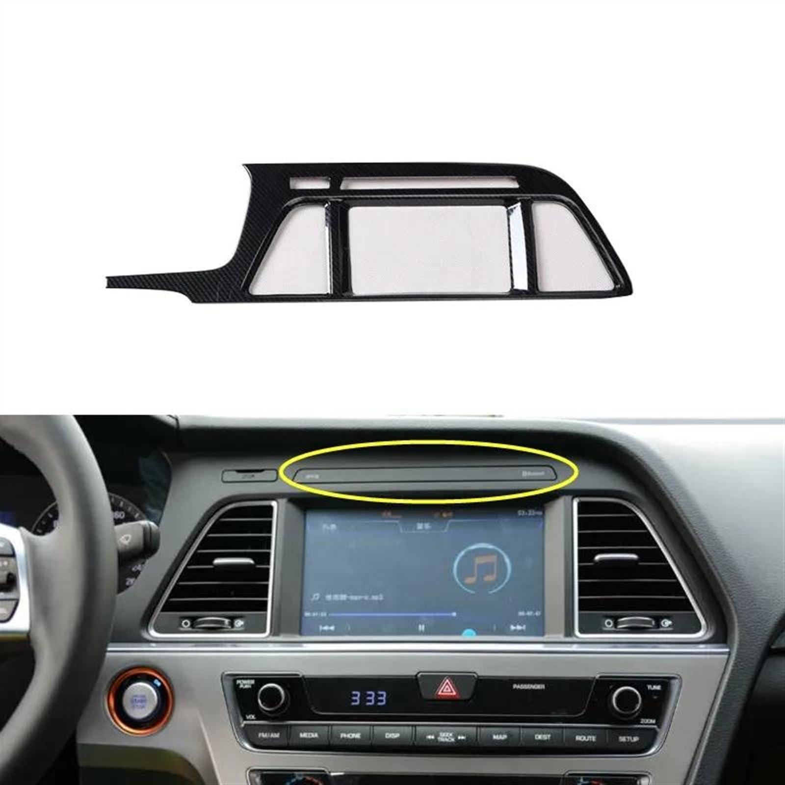 Schalttafelverkleidung Dekoration Zubehör Innen Getriebe Center Console Trims Aufkleber Für Hyundai Für Sonata 9th 2015 2016 2017 Autokonsolenverkleidung(Navigation Box) von Lhdktee