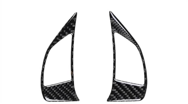 Schalttafelverkleidung Für FIAT 500 2012 2013 2014 2015 2PCS Carbon Fiber Schwarz Auto Lenkrad Taste Abdeckung Trim Auto Innen Dekoration Trim Autokonsolenverkleidung von Lhdktee