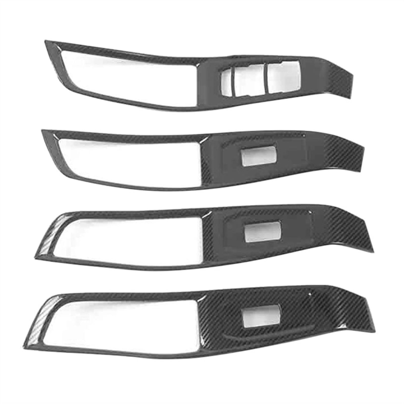 Schalttafelverkleidung Für MG Für MG5 2021 4PCS Auto Carbon Faser Edelstahl Fensterheber Schalter Taste Panel Abdeckung Trim Dekor Rahmen Autokonsolenverkleidung von Lhdktee