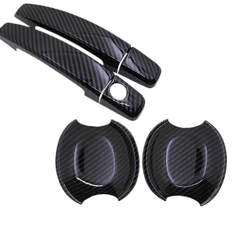 Schalttafelverkleidung Für Opel Für Astra H 2004 2005 2006 2007 2008 2009 Schwarz Carbon Faser Auto Innen Griff Chrom Seite Tür Abdeckung Trim Set Autokonsolenverkleidung(1Keyhole Bowl 2 Door carbon f von Lhdktee