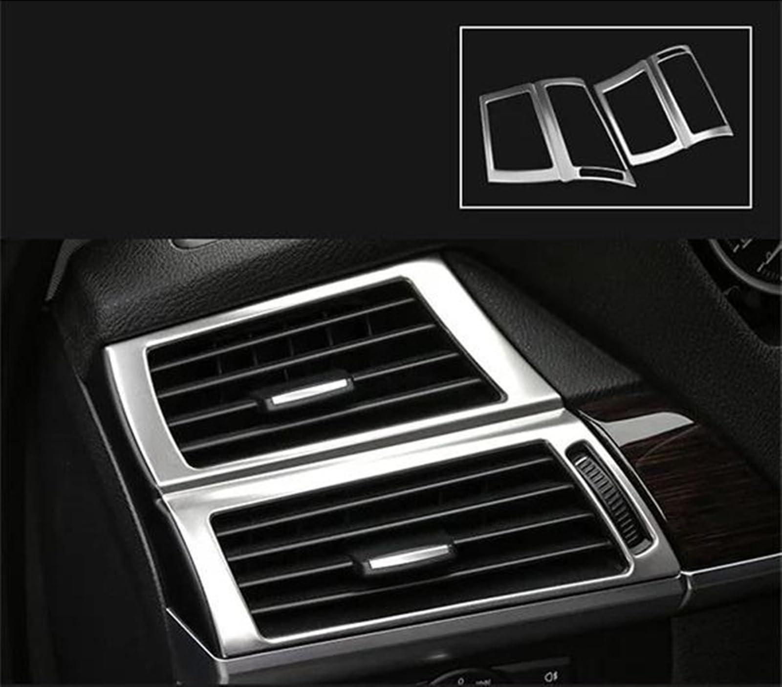 Schalttafelverkleidung Für X5 Für X6 E70 E71 Auto Styling Innen Tasten Panel Rahmen Dekoration Abdeckungen Trim Aufkleber Edelstahl Auto Zubehör Autokonsolenverkleidung(D Model Silver) von Lhdktee