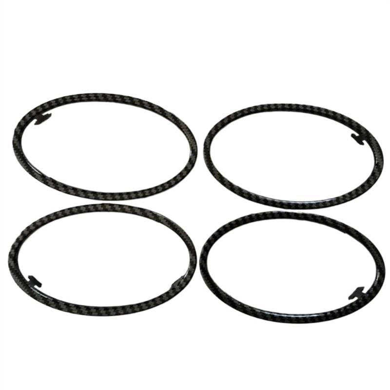 Schalttafelverkleidung Klimaanlage ABS Chrome Trim Outlet Dekoration Kreis Ring Auto Zubehör 4PCS Für Ford Für Focus 2 2005 2006 2007 2008 2009-2013 Autokonsolenverkleidung(Carbon Fiber 4pcs) von Lhdktee