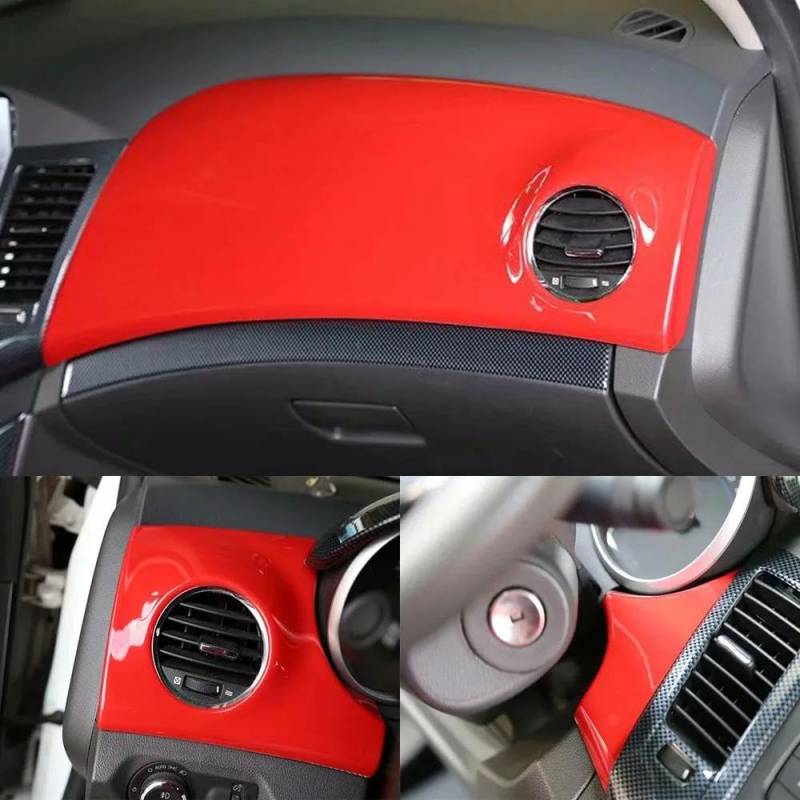 Schalttafelverkleidung LHD Auto Front Air Outlet Vent Dekoration Abdeckung Aufkleber Innen Auto Formteile Für Chevrolet Für Cruze 2009 2010 2011 2012 2013 2015 Autokonsolenverkleidung(Rot) von Lhdktee