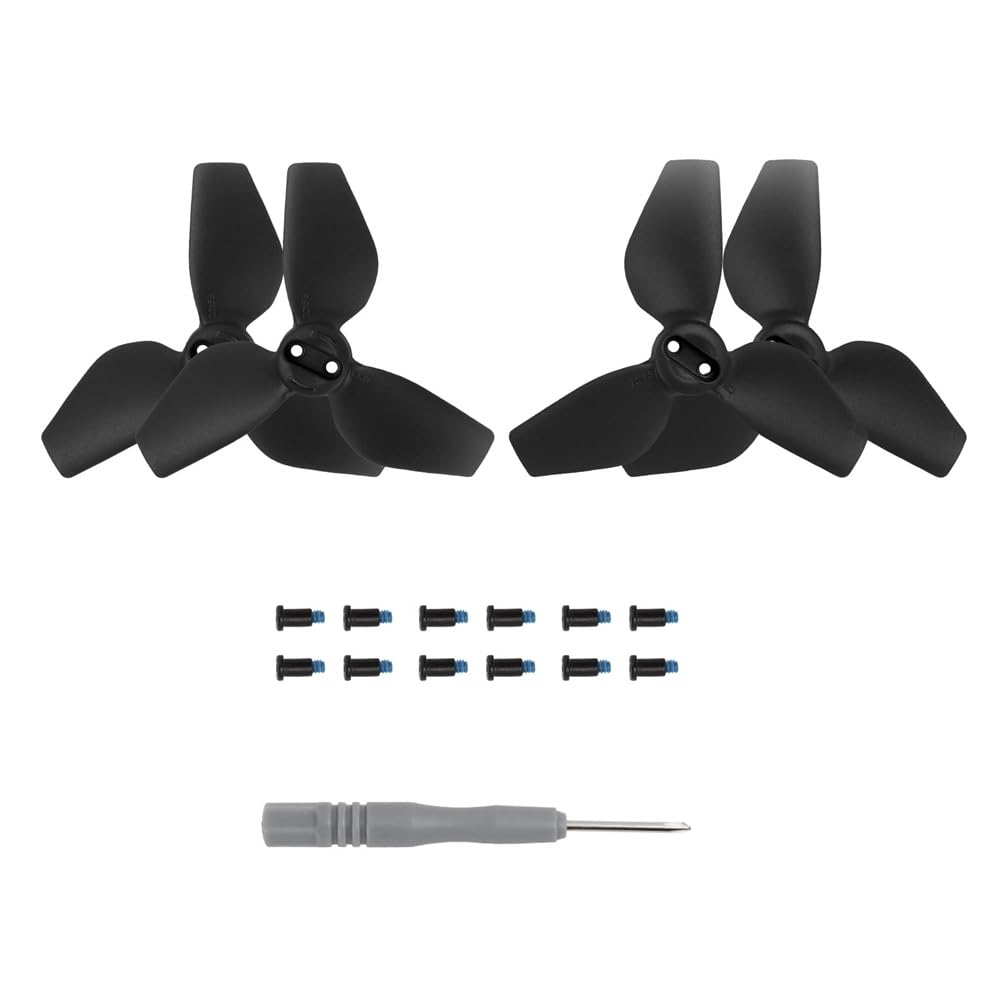 2 Paar Propeller-Ersatz für DJI NEO, geräuscharmer Propeller, bunte Ersatzblätter, Propeller, leichtes Flügel-NEO-Drohnenzubehör (schwarz) von LiLiTok