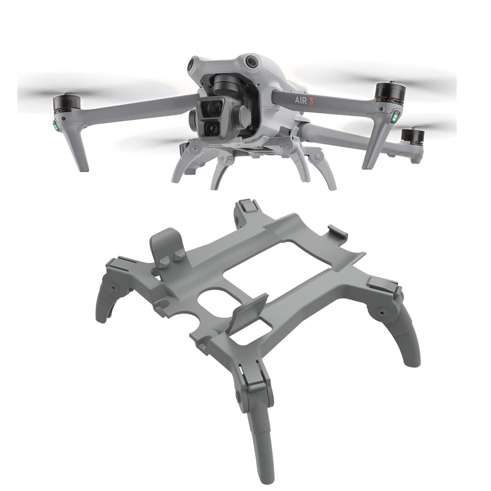 Air 3S-Landefüße, Klappbares Landefüße All in One Drohnenfahrwerk für DJI Air 3S Drone Spider Leg Extension Landing Gear Kit, Air 3S Drohne Zubehör (Grau) von LiLiTok