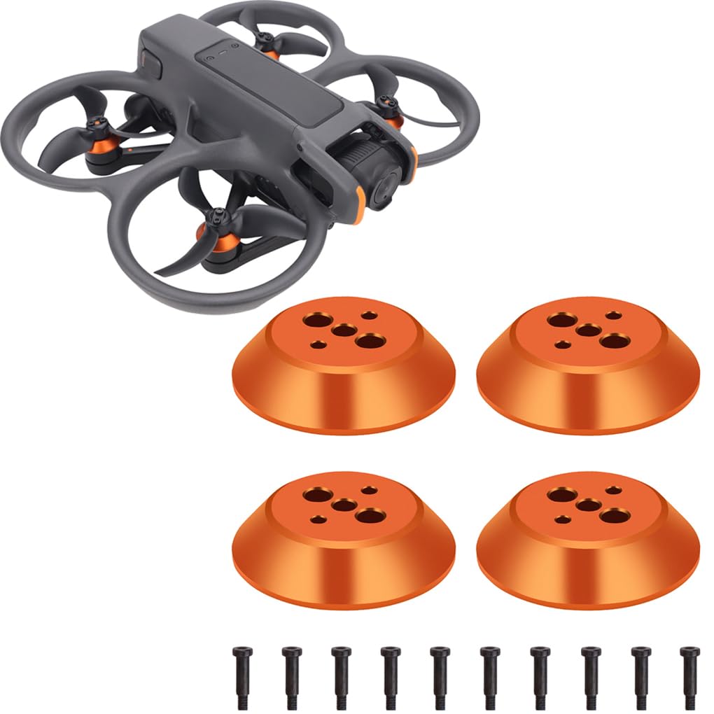 Avatar 2 Motor Kappe Schutzhülle für DJI Avata 2, 4 Stück Motorabdeckung Aluminium Motorschutz, Wasserdichtes Staubschutzschild Motorschutz für Avata 2 Drohne Zubehör (Orange) von LiLiTok