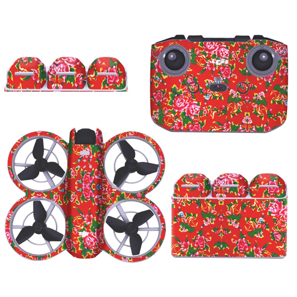 Dekorative Aufkleber Kit für DJI Neo, DIY Wasserdichte Aufkleber Skins Decal Schutzfolien für DJI Neo Drone und Fernbedienung Aufkleber, Battery Manager Aufkleber Neo Zubehör (6) von LiLiTok