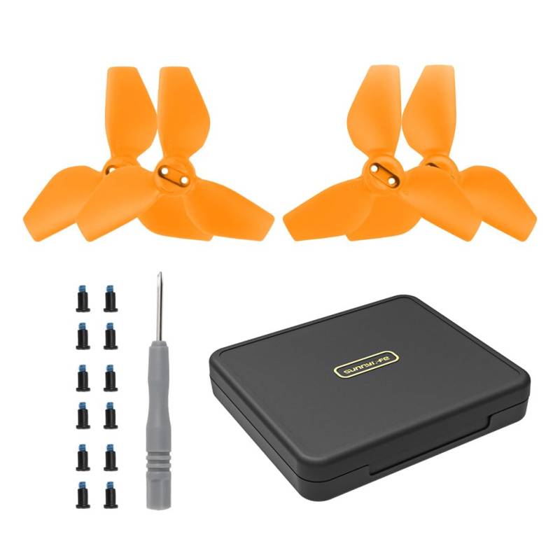 LiLiTok 2 Paar Propeller mit Schutztasche für DJI NEO Propeller, Ersatzteil Schnellwechselblätter Propeller für DJI NEO (Propeller Orange + Koffer) von LiLiTok