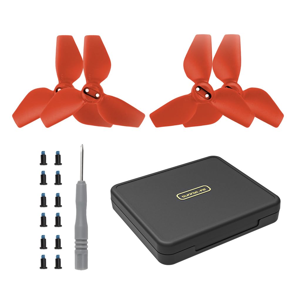 LiLiTok 2 Paar Propeller mit Schutztasche für DJI NEO Propeller, Ersatzteil Schnellwechselblätter Propeller für DJI NEO (Propeller Rot + Koffer) von LiLiTok