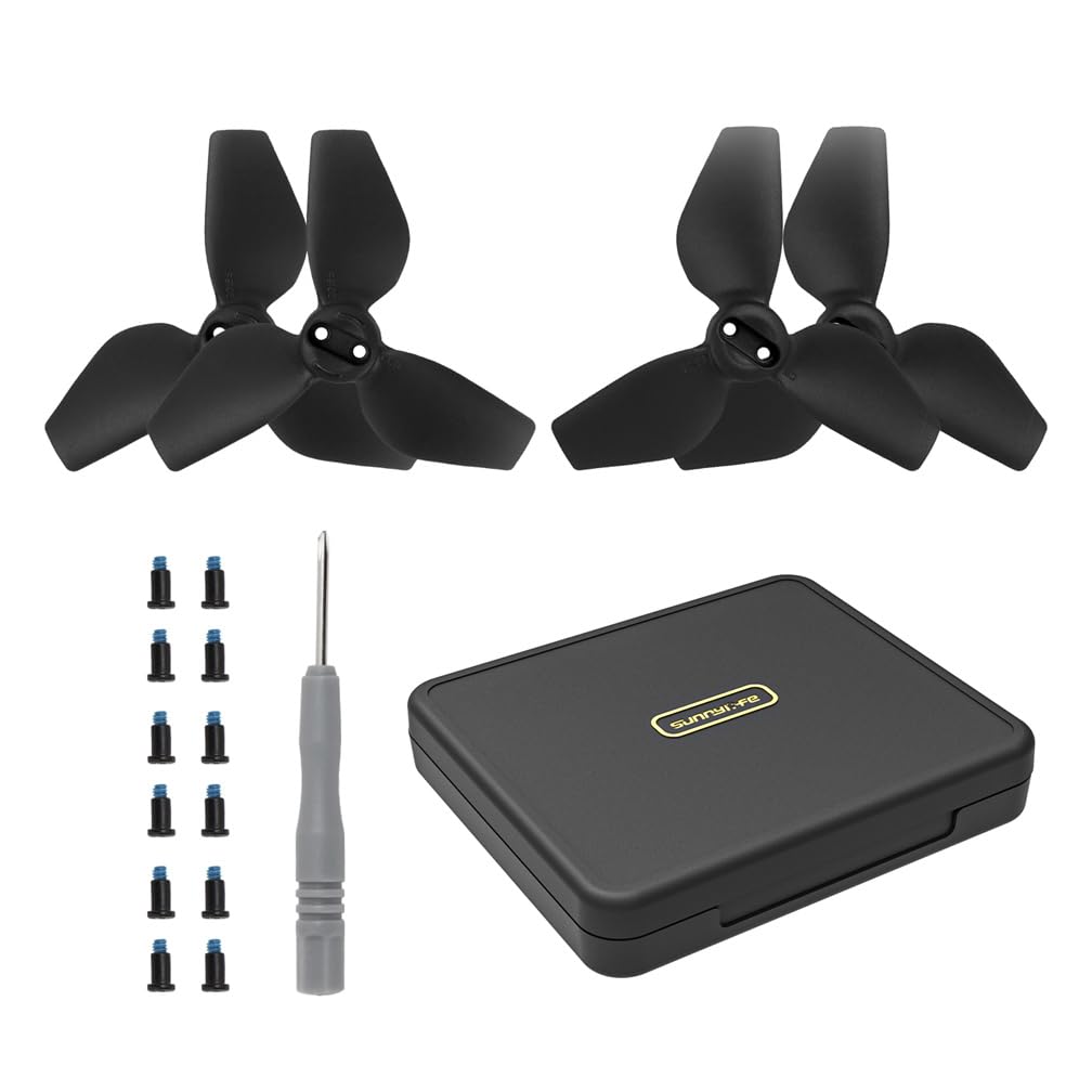 LiLiTok 2 Paar Propeller mit Schutztasche für DJI NEO Propeller, Ersatzteil Schnellwechselblätter Propeller für DJI NEO (Propeller Schwarz + Koffer) von LiLiTok