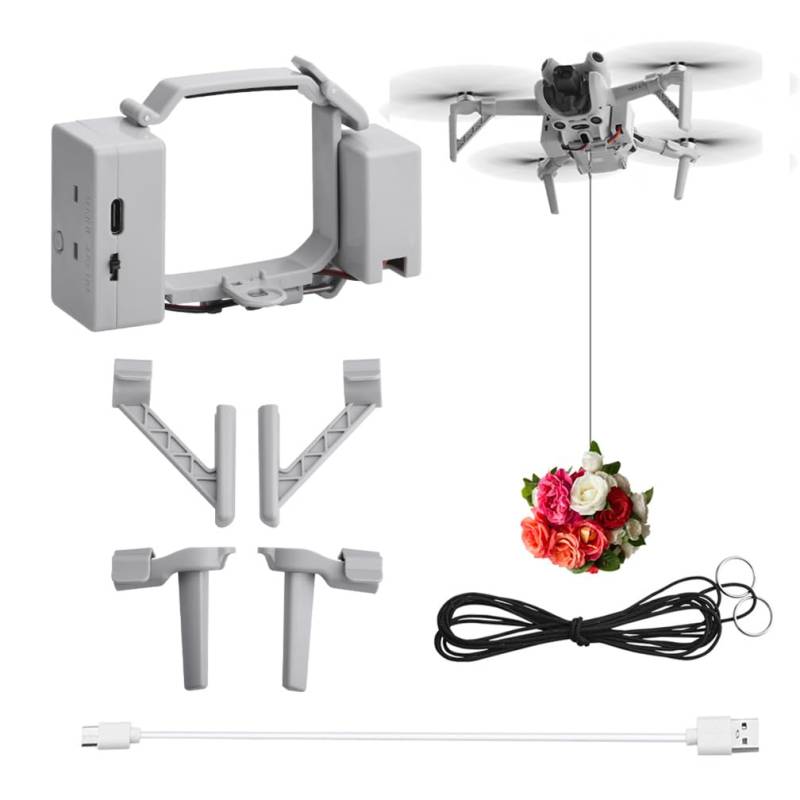 Mini 4 Pro Thrower, Airdrop-System Kompatibel für DJI Mini 4 Pro Thrower Airdrop Fernsteuerung Licht Senor Lieferung und Quick Release Launcher Drohnenzubehör von LiLiTok