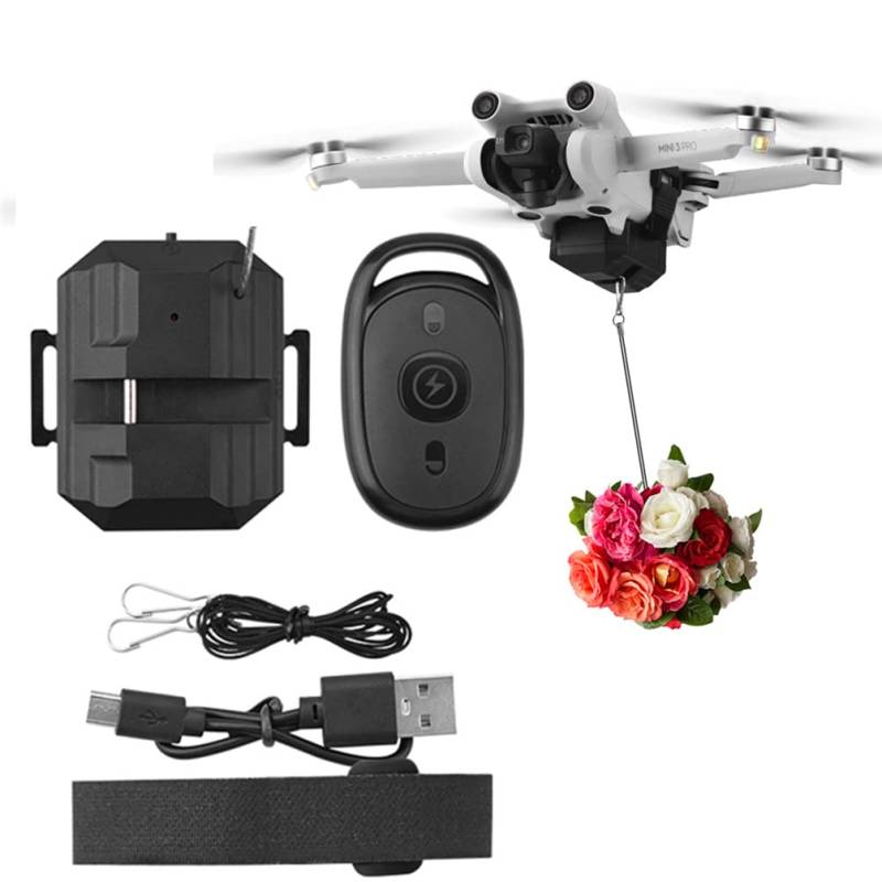 Thrower Airdrop-System Kompatibel für DJI Mini 3 Pro/Mini 2/Mini SE/Mavic Mini/Mavic Pro/Mavic Air, FIMI X8SE Thrower with Remote Control Drone Accessories von LiLiTok