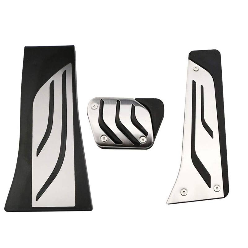 LiMePng Auto-Pedal-Set, passend für BMW X5 X6 F15 F16 E70 E71 E72 2008–2018 AT Gasbremse, Fußstütze, Pedalabdeckung, Linkslenker, Edelstahl, LiMePng (Farbbezeichnung: AT mit Auflage) von LiMePng