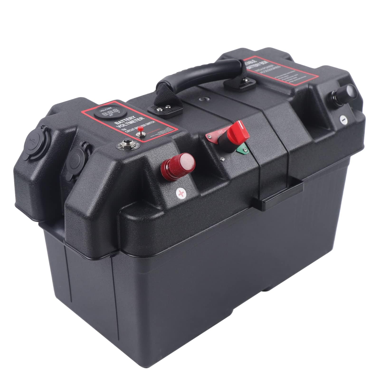 Batteriebox für Bootsmotor, Multifunktions-batteriebox Akku Batteriebox Aufbewahrung Batterie Box Doppel-USB-Anschluss (Batterie Nicht Enthalten) von Lightakai