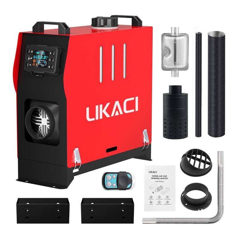 Likaci Dieselheizung All-in-One 5KW-8KW 12V / 24V Tragbare Diesel-Luft-Auto-Standheizung mit verbessertem LCD-Schalterdisplay und Fernbedienung, Schnelles Aufheizen, für Wohnmobil, Autoanhänger von Likaci