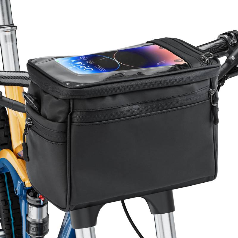 Likorlove Handyhalter Fahrrad Wasserdicht, Lenkertasche Fahrrad, Fahrradtasche Lenker mit Lenkeradapter, Touchscreen und Abnehmbarer Schultergurt, für Fahrrad, Ebike und Elektrofahrräder von Likorlove