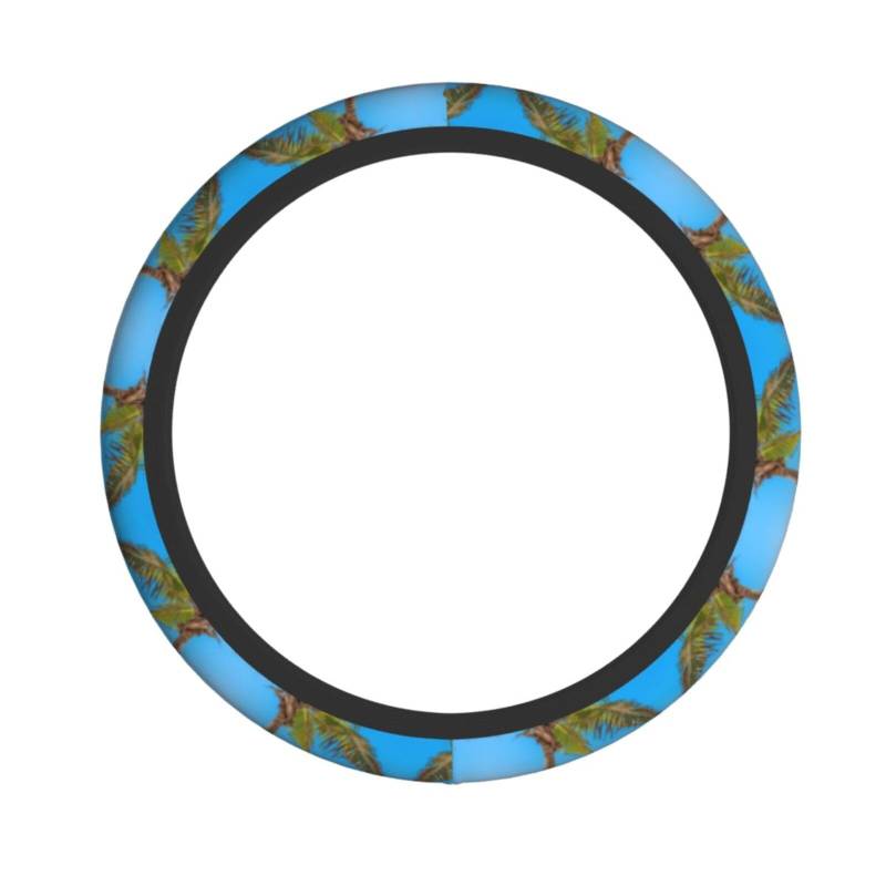 Ocean Tropical Palm Trees Universal 15 Zoll Wheel Steering Cover Protector, Anti-Rutsch, Elastische Passform für die meisten Autos von LimPac