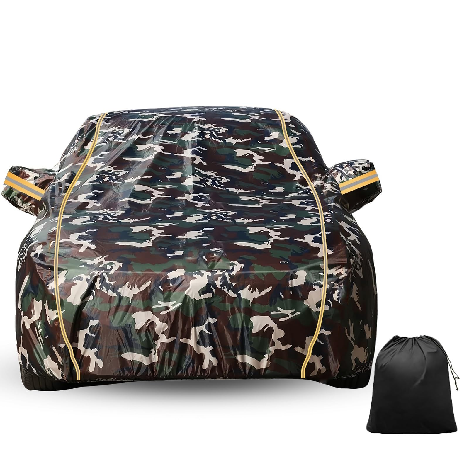 LinGKon Autoabdeckung Outdoor Gemacht für Bertone Freeclimber (1991) Autoabdeckung Vollgarage Wetterfeste Staubdicht Autogarage Abdeckung Wasserdicht UV-Schutz Regen Sonne mit Reißverschluss(Camo) von LinGKon