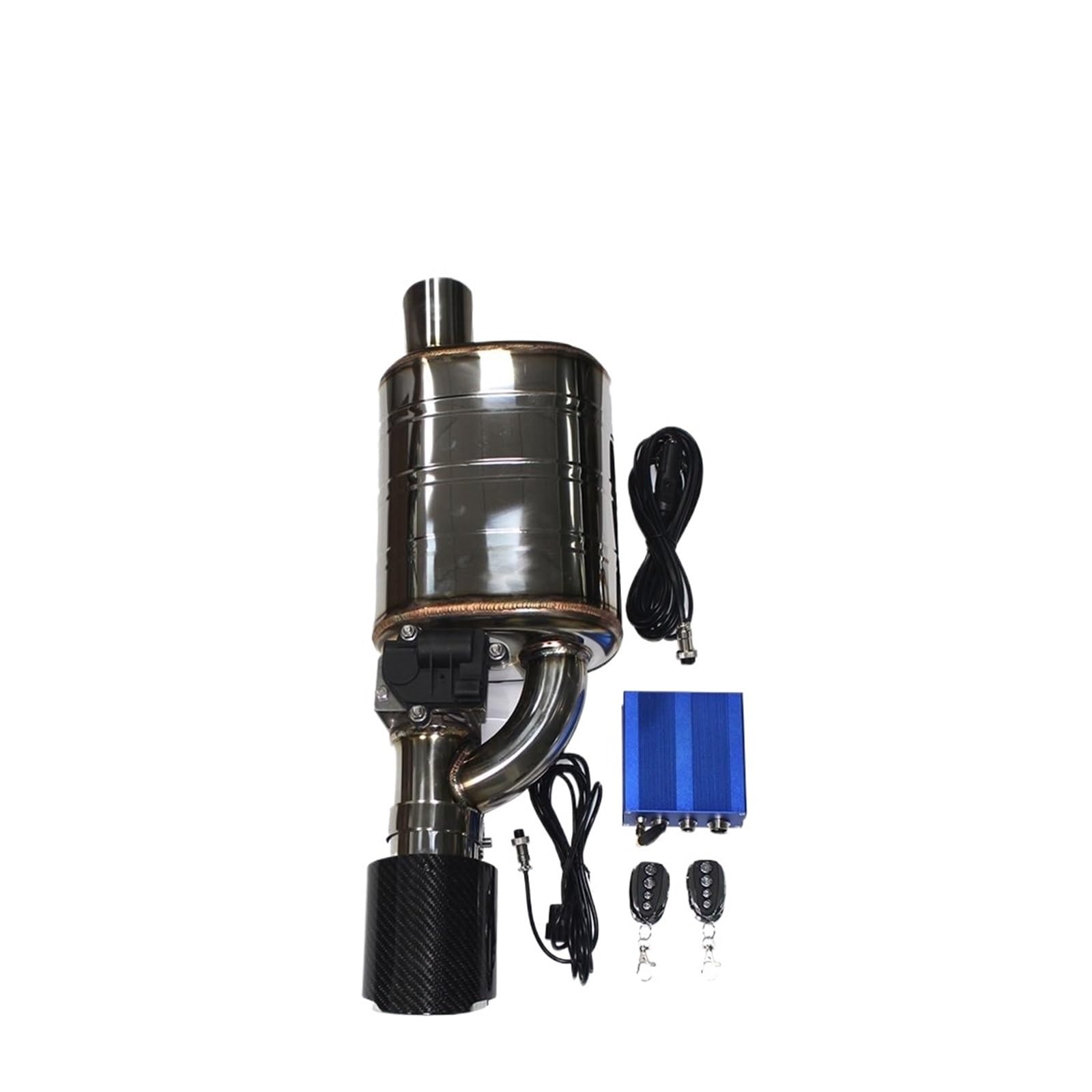 Auspuff Endrohr Auto Abgasanlage Elektrische Ventilsteuerung Auspuffrohr Set Verstellbarer Ventilwinkel Schalldämpfer Edelstahl Universell 51 63 70 76 Auspuff(Right C 76MM) von LinQianBhD