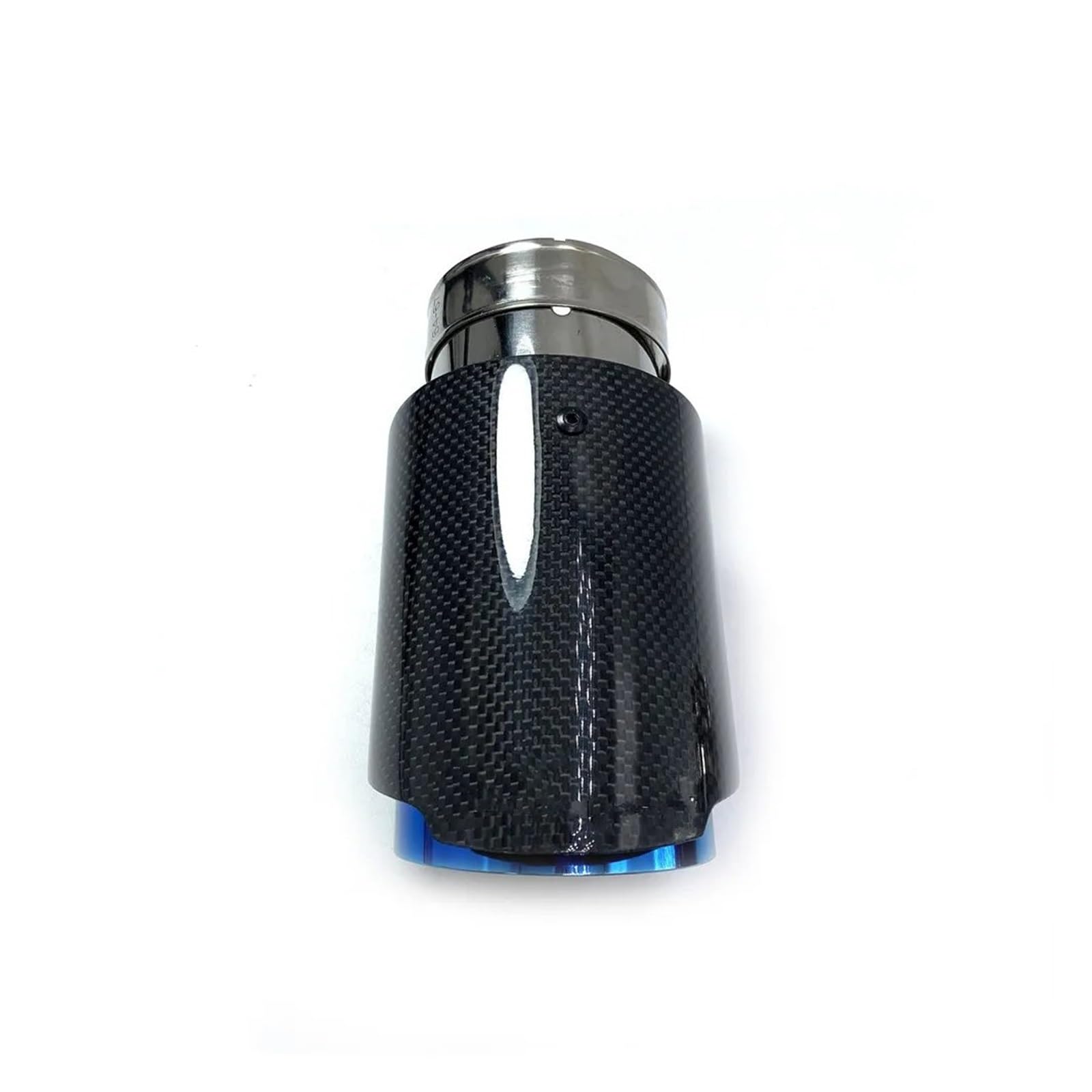 Auspuff Endrohr Auto Auspuff Endrohr Matt Carbon Schwanz Ende Blau Edelstahl Gerade Schalldämpfer Spitze 1PCS Auspuff(60MM IN 76MM Out) von LinQianBhD