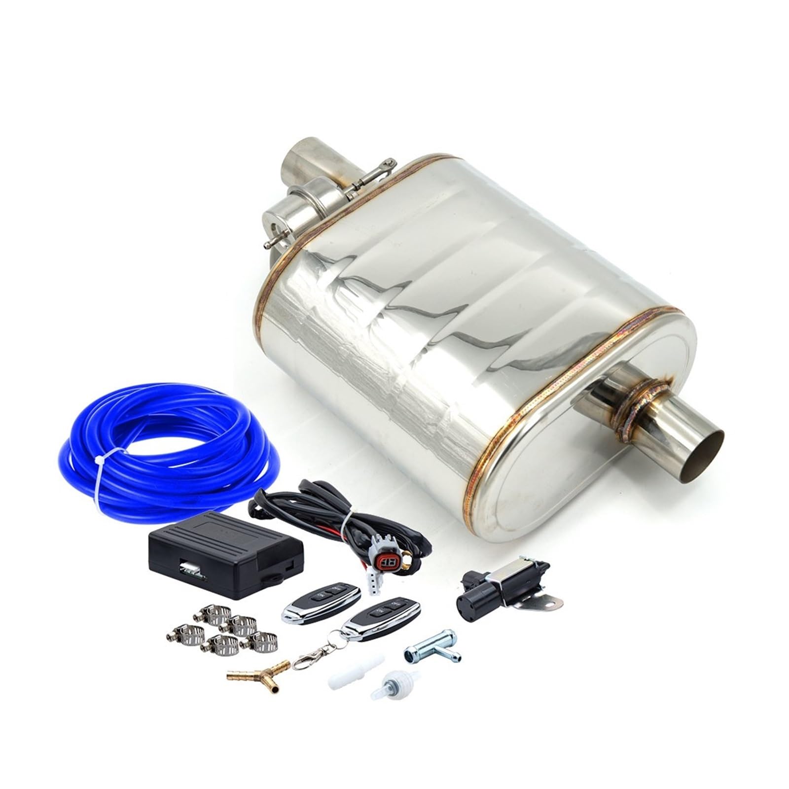 Auspuff Endrohr Universeller Auto-Auspuffsystem-Auspuffschalldämpfer Mit Drahtloser Fernbedienung Auspuffrohr-Kit 51 63 76 Mm Auspuff(63MM Right Muffler) von LinQianBhD