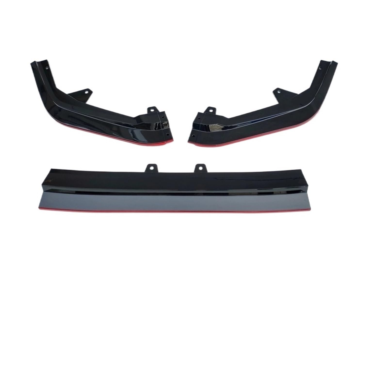 Auto Frontspoiler Lippe 3PCS Frontschürze Lip Spoiler Seite Splitter Deflektor Wachen Körper Kit Abdeckung Auto Zubehör Für Civic Für 11th Für Gen 2022 2023 Auto Frontspoiler(Glossy Black Red) von LinQianBhD