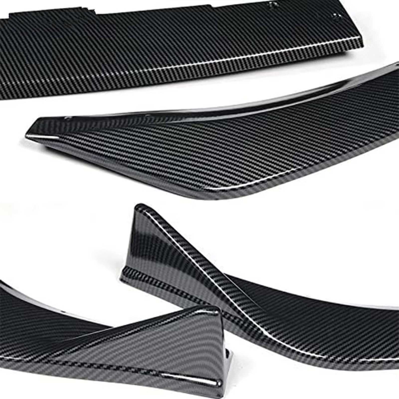 Auto Frontspoiler Lippe 3Pcs Auto Vorderen Stoßfänger Spoiler Lip Body Kit Stoßstange Diffusor Schutz Auto Styling Für Mazda 3 Für Axela 2019 2020 2021 2022 2023 2024 Auto Frontspoiler(Carbon Fiber Lo von LinQianBhD