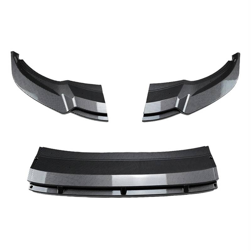 Auto Frontspoiler Lippe 3Pcs Frontschürze Diffusor Spoiler Splitter ABS Glanz Schwarz Auto Modifikation Kits Für Tiguan Für Rleitung 2021 2022 2023 + Auto Frontspoiler(Carbon Look) von LinQianBhD