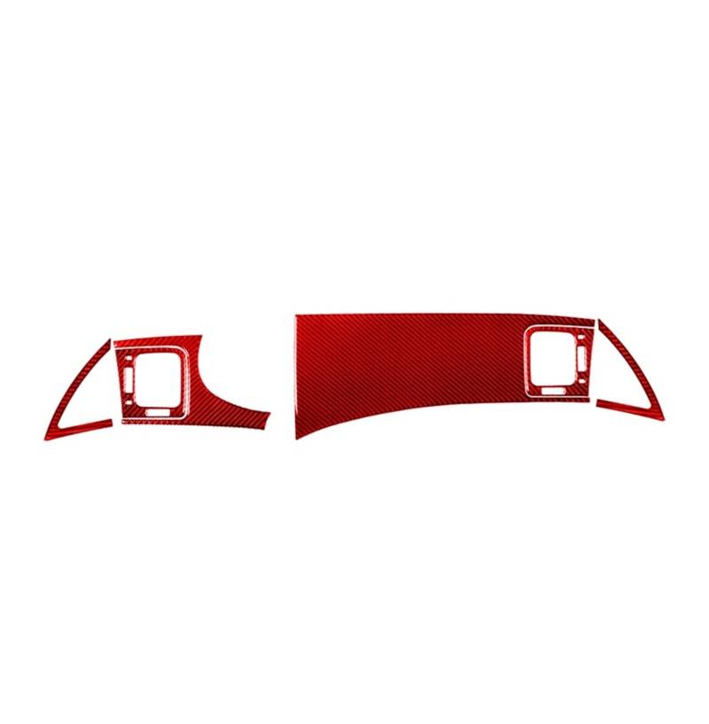 Auto Trim Abdeckung Rahmen Zubehör Für Hyundai Für Azera 2006 2007 2008 2009 2010 2011 Auto Interior Styling Zubehör Carbon Fiber Center Vent Radio Konsole Aufkleber(Red Dashboard) von LinQianBhD