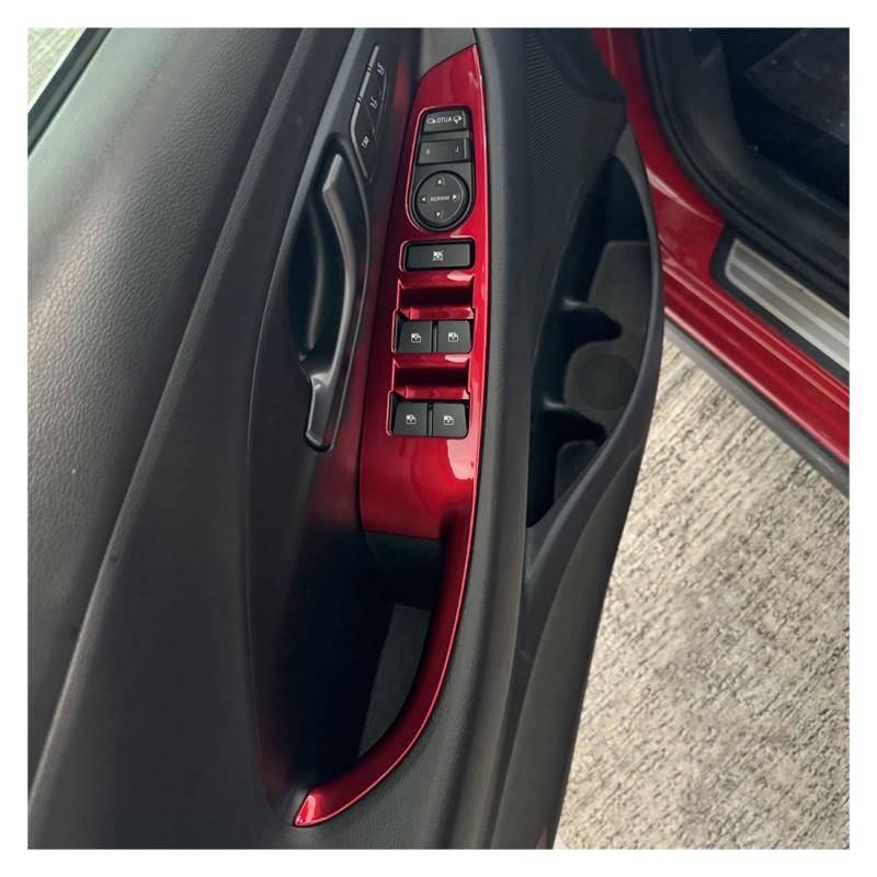 Auto Trim Abdeckung Rahmen Zubehör Für Hyundai Für I30 Für N LHD Rot Innen Dashboard Zentrale Konsole Getriebe Shift Air Vent Fenster Schalter Abdeckung(Window Button) von LinQianBhD