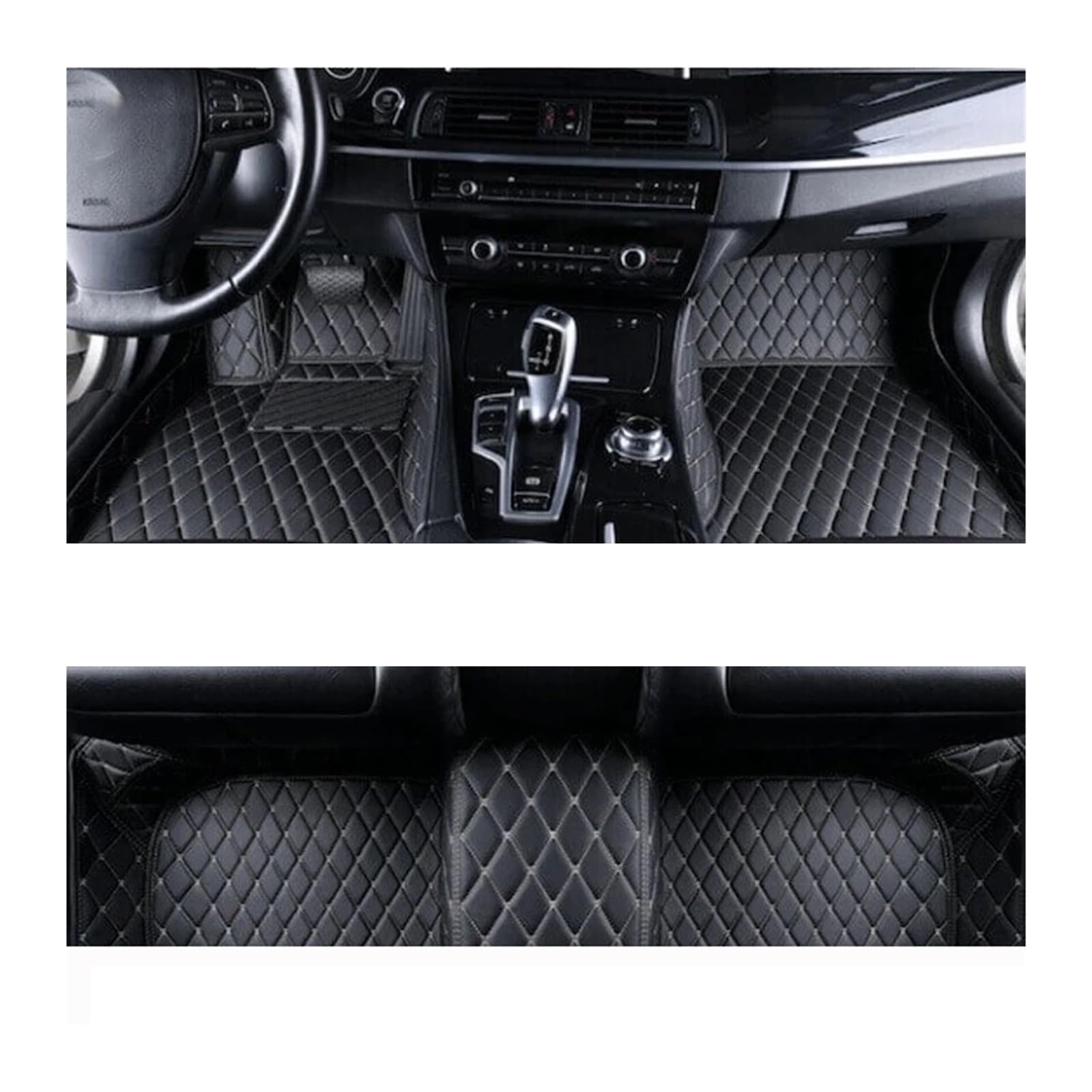 Autofußmatten Auto Boden Matte Für A3 Für 8P 2004-2010 Innen Zubehör Leder Teppiche Teppiche Fuß Pads Automatten(Right Hand Drive,Black Biege 1set) von LinQianBhD