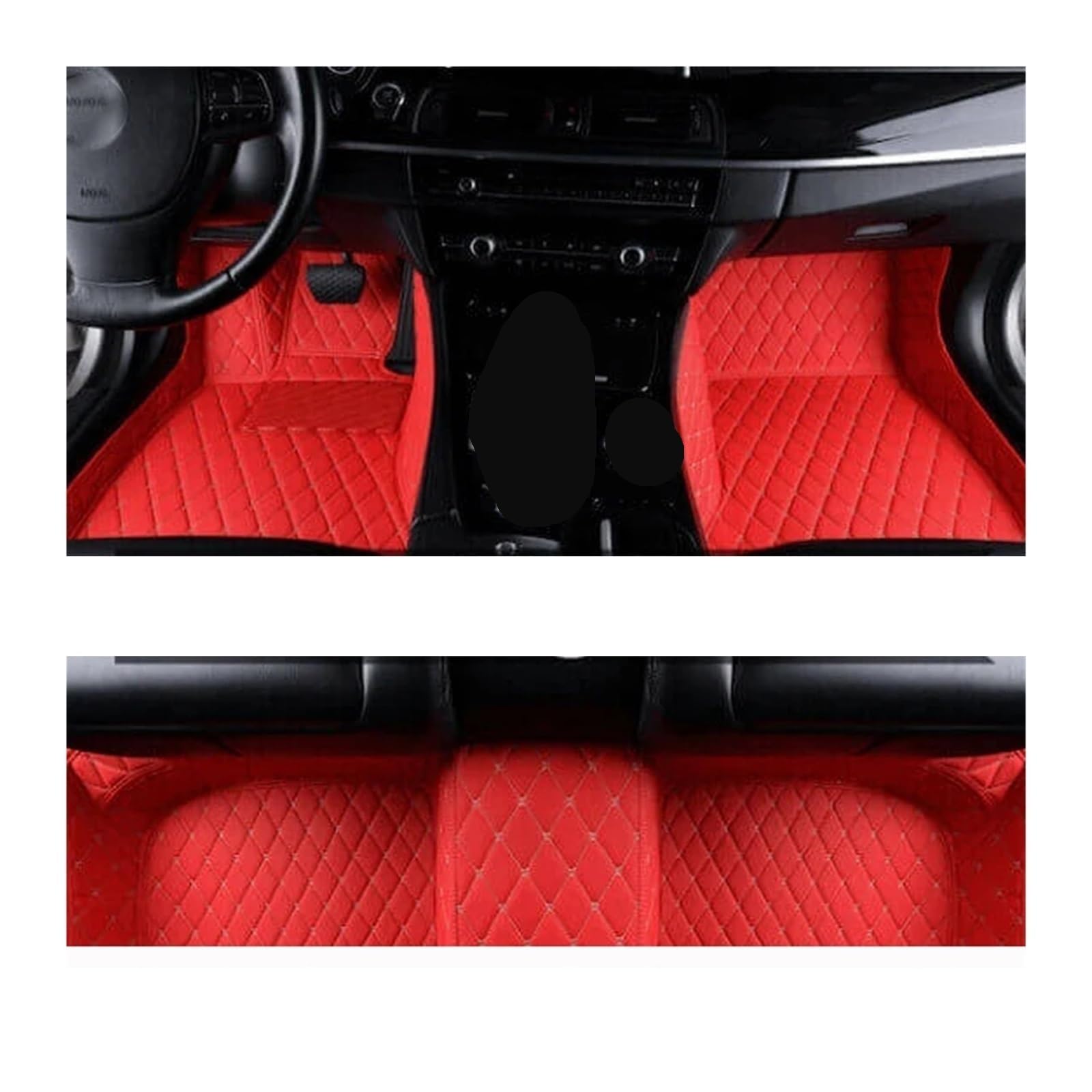 Autofußmatten Auto Boden Matte Innen Zubehör Leder Teppiche Teppiche Fuß Pads Für A3 Für 8P 2004-2010 Automatten(Left Hand Drive,Red 1set) von LinQianBhD