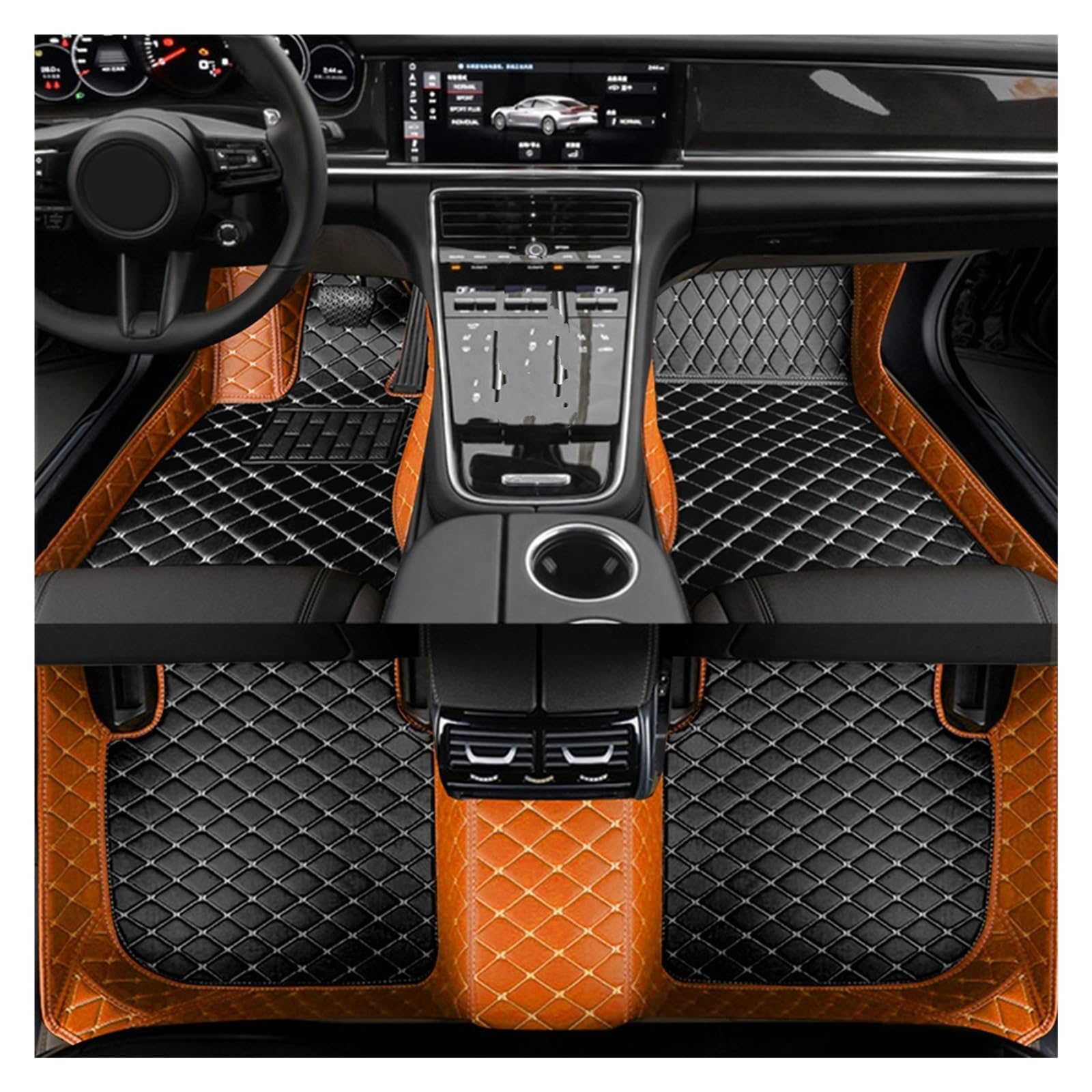 Autofußmatten Auto-Bodenmatte Für X1 Für E84 Für F48 Für X2 Für F39 Für X4 Für F26 Für G02 2018–2023 Kunstleder Automatten(Orange Black,F26 2014-2018) von LinQianBhD