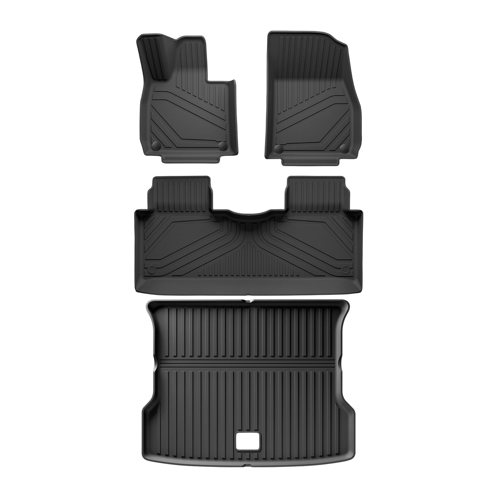 Autofußmatten Auto Fußmatten Cargo Liner Kofferraum Pad TPE 3D Fußmatte Wasserdicht Geruchlos Tablett Set Für Xpeng Für G6 Automatten(G6 LHD 4pcs) von LinQianBhD