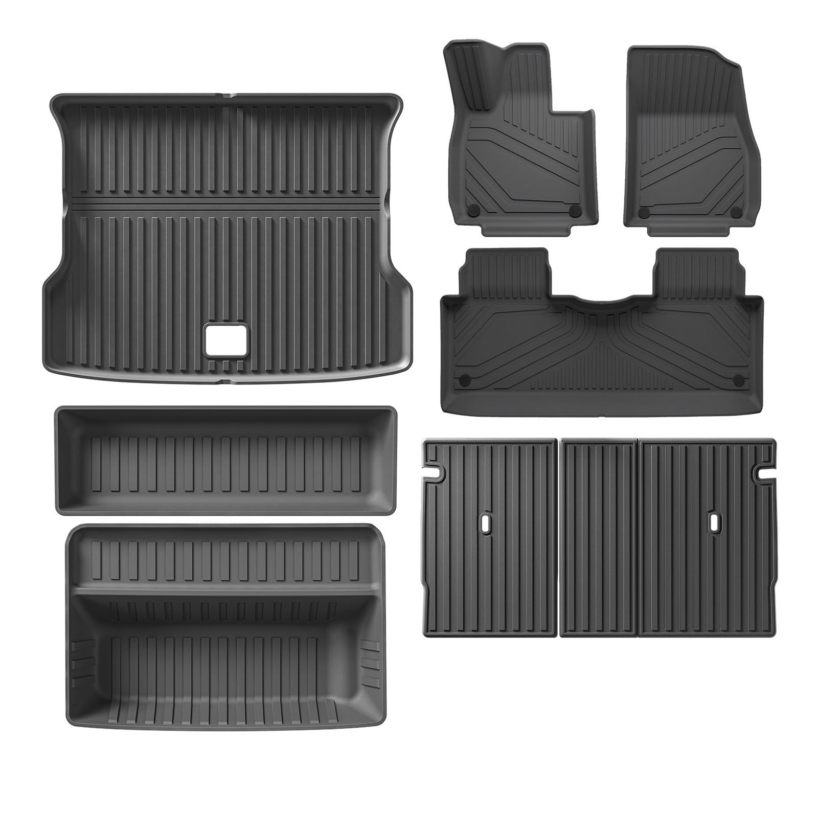 Autofußmatten Auto Fußmatten Cargo Liner Kofferraum Pad TPE 3D Fußmatte Wasserdicht Geruchlos Tablett Set Für Xpeng Für G6 Automatten(G6 LHD 8pcs) von LinQianBhD