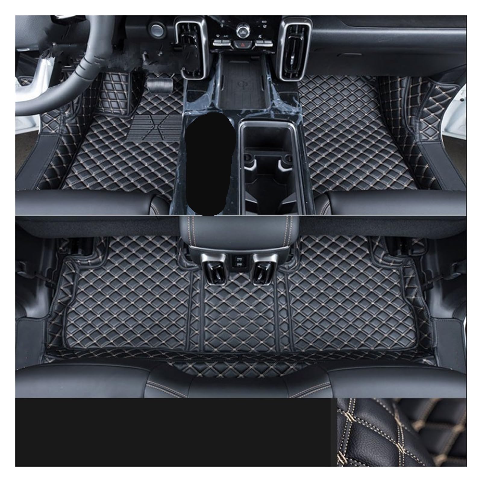 Autofußmatten Auto Fußmatten Teppich PU Leder Fuß Pad Innen Floorliner Auto Zubehör Für Haval Für Dargo 2021-2024 Automatten(Single Layer Black A) von LinQianBhD