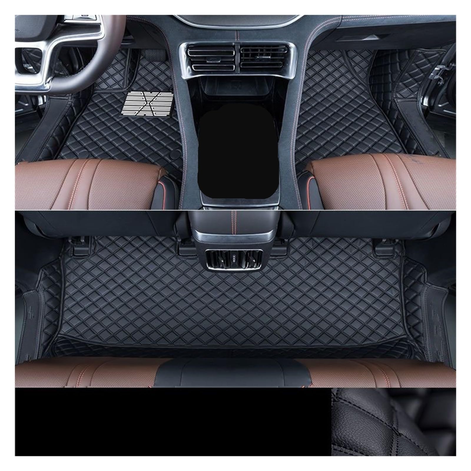 Autofußmatten Auto Fußmatten Teppich PU Leder Fuß Pad Innen Floorliner Auto Zubehör Für Haval Für Dargo 2021-2024 Automatten(Single Layer Black B) von LinQianBhD