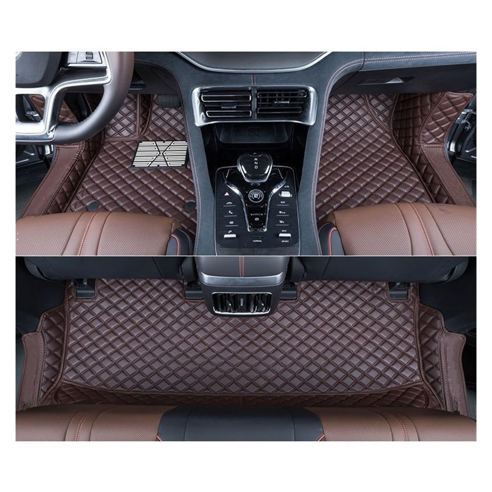 Autofußmatten Auto Fußmatten Teppich PU Leder Fuß Pad Innen Floorliner Auto Zubehör Für Haval Für Dargo 2021-2024 Automatten(Single Layer Brown) von LinQianBhD