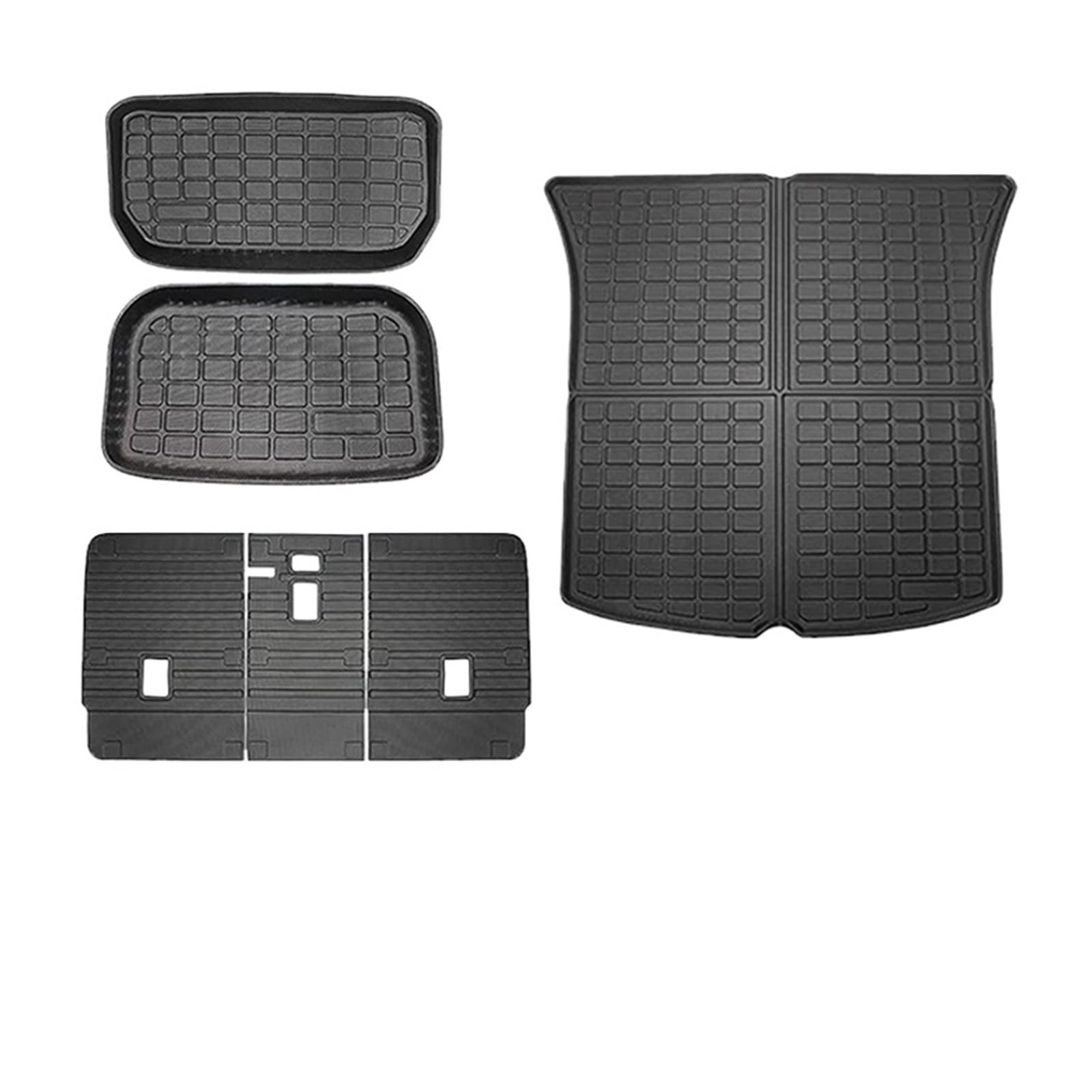 Autofußmatten Auto Fußmatten Zubehör wasserdichte Cargo Liner Links Ruder Boden Liner Für Tesla Für Modell Y 2021-2024 Automatten(for Y 6Pcs Seat Mat) von LinQianBhD