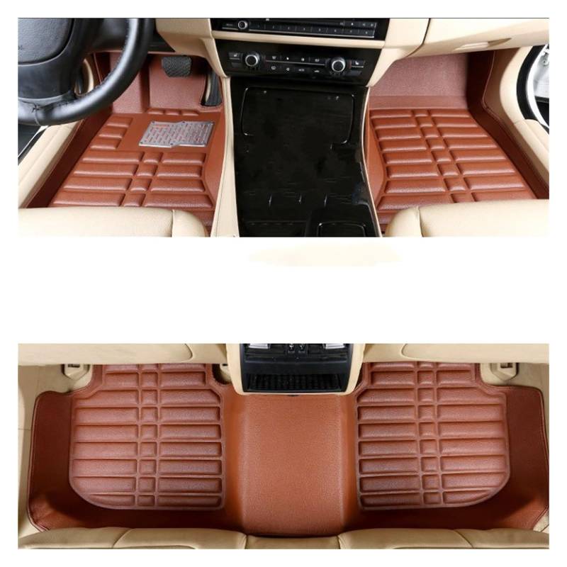 Autofußmatten Auto Leder Boden Matte Für Toyota Für Corolla Für Kreuz Für Hybrid Für XG10 2022-2024 Fuß Innen Liner Teppich Pad Automatten(Brown) von LinQianBhD