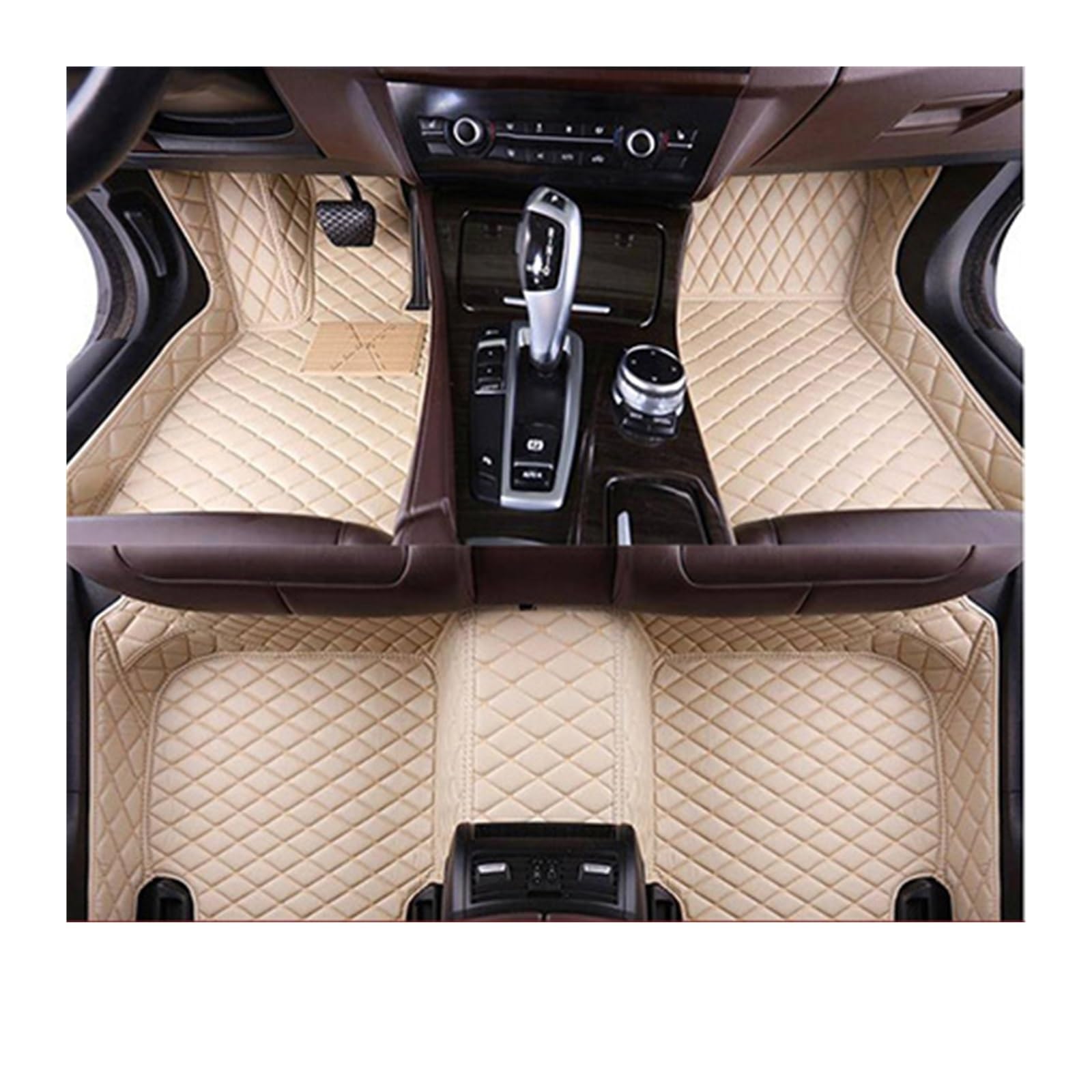 Autofußmatten Benutzerdefinierte Teppiche Auto Innen Leder Zubehör Auto Fußmatten Für Nissan Für XTrail Für T31 2008 2009 2010 2011 2012 Automatten(Beige) von LinQianBhD