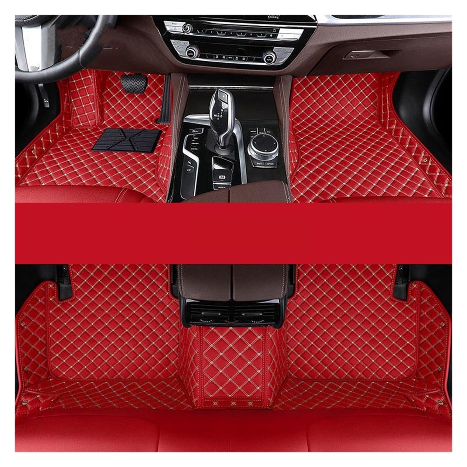 Autofußmatten Custom Car Fußmatten Auto Teppiche Fuß Coche Für Infiniti Für FX Für FX30 Für FX35 Für FX37 Für FX45 Für FX50 2003-2022 Automatten(Red,2009-2022 Years) von LinQianBhD