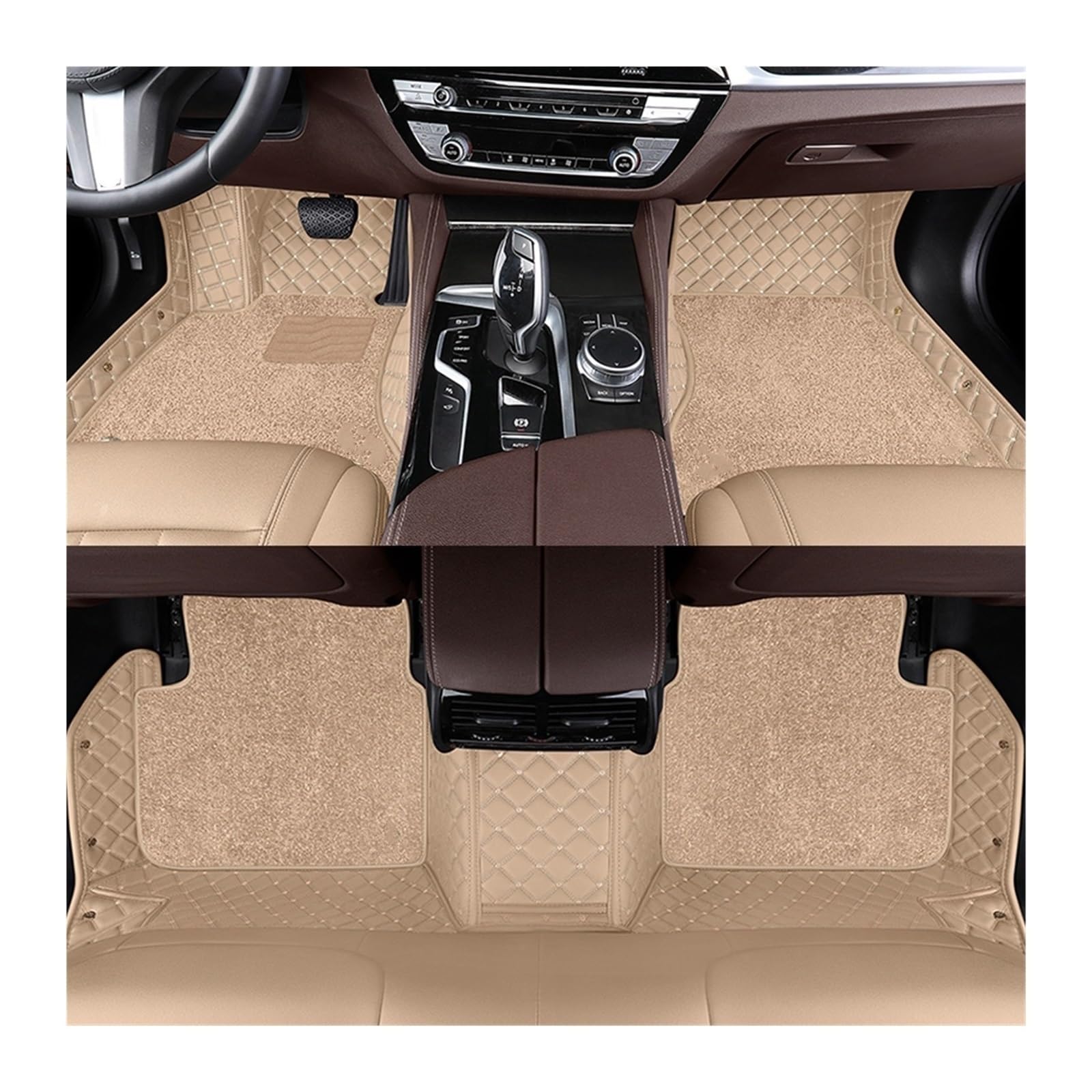 Autofußmatten Doppelschichtige Auto-Fußmatten Für X3 Für E83 2003–2010 Für F25 2011–2017 Für G01 2018–2023 Automatten(Beige,for G01 2018-2023) von LinQianBhD