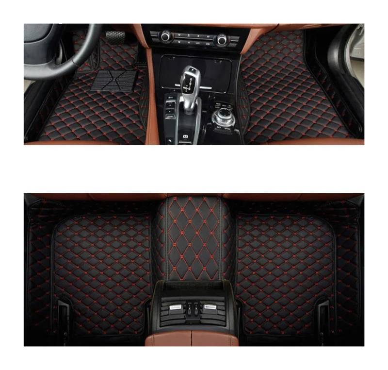 Autofußmatten Für Ford Für Mustang 2021 2020 2019 2018 2017 2016 2015 Auto Fußmatten Interior Styling Leder Teppiche Auto Schutz Automatten(3PC Floor mat 2,Left Steering Wheel) von LinQianBhD