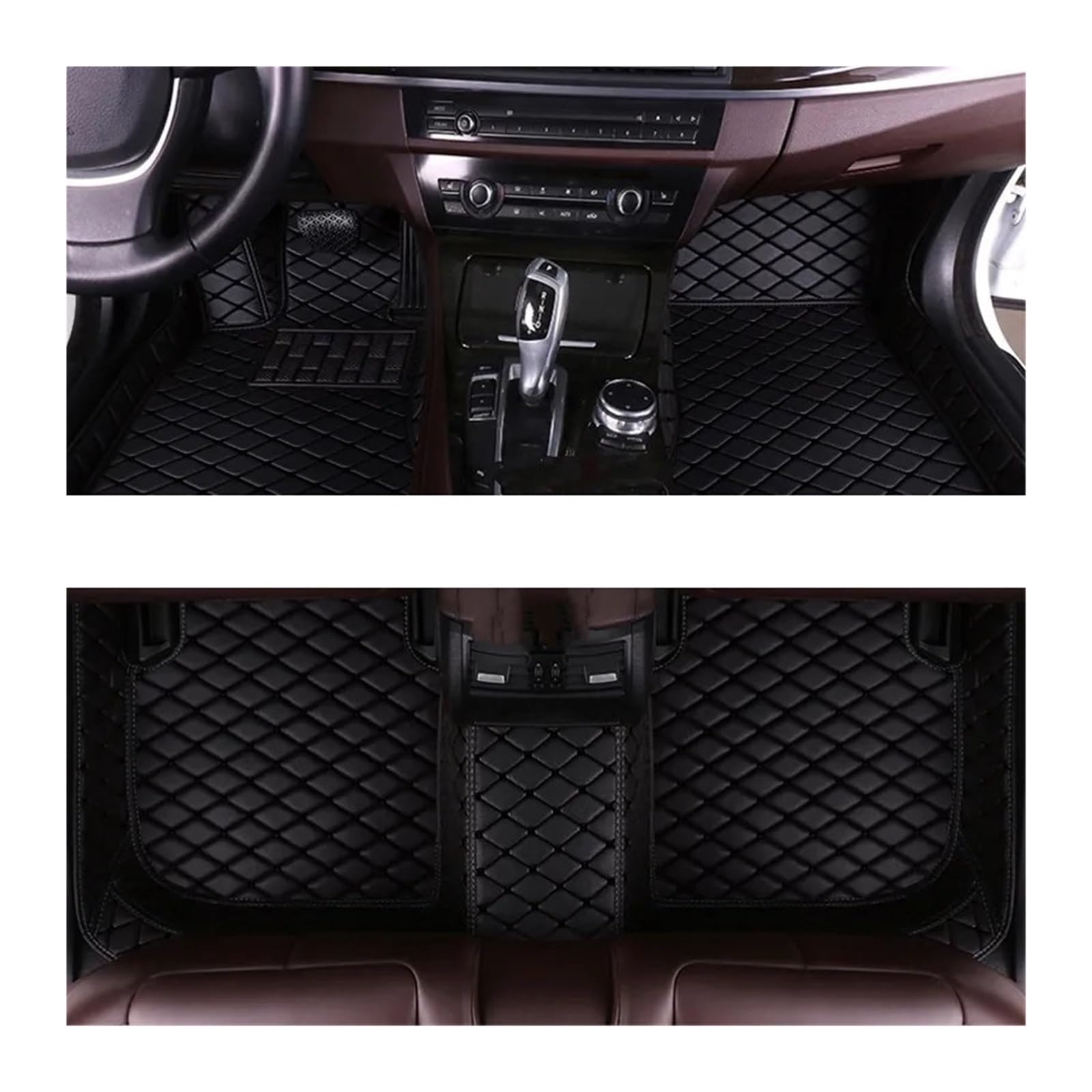 Autofußmatten Für Ford Für Mustang 2021 2020 2019 2018 2017 2016 2015 Auto Fußmatten Interior Styling Leder Teppiche Auto Schutz Automatten(3PC Floor mat 4,Left Steering Wheel) von LinQianBhD