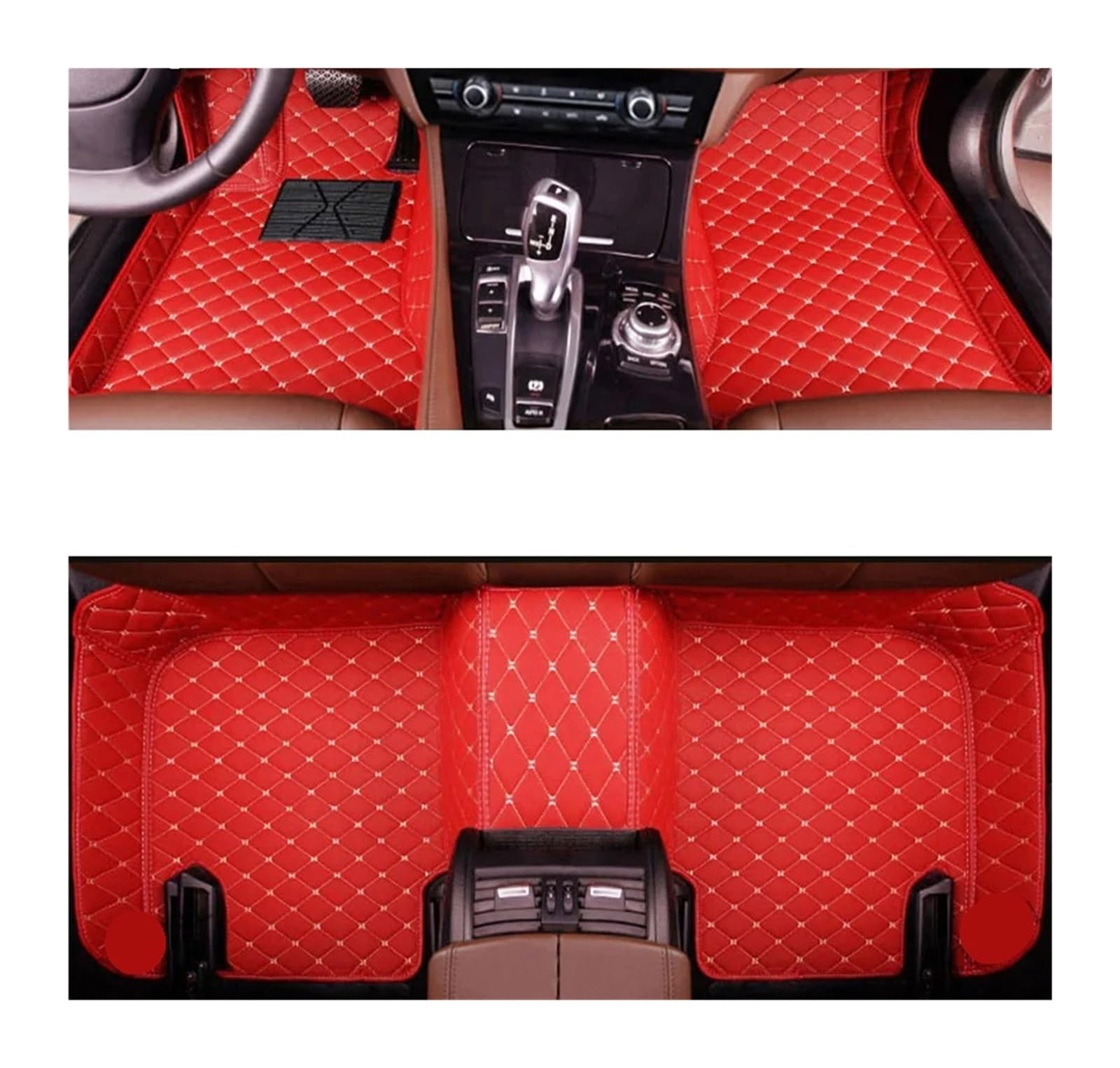 Autofußmatten Für Ford Für Mustang 2021 2020 2019 2018 2017 2016 2015 Auto Fußmatten Interior Styling Leder Teppiche Auto Schutz Automatten(3PC Floor mat 6,Left Steering Wheel) von LinQianBhD