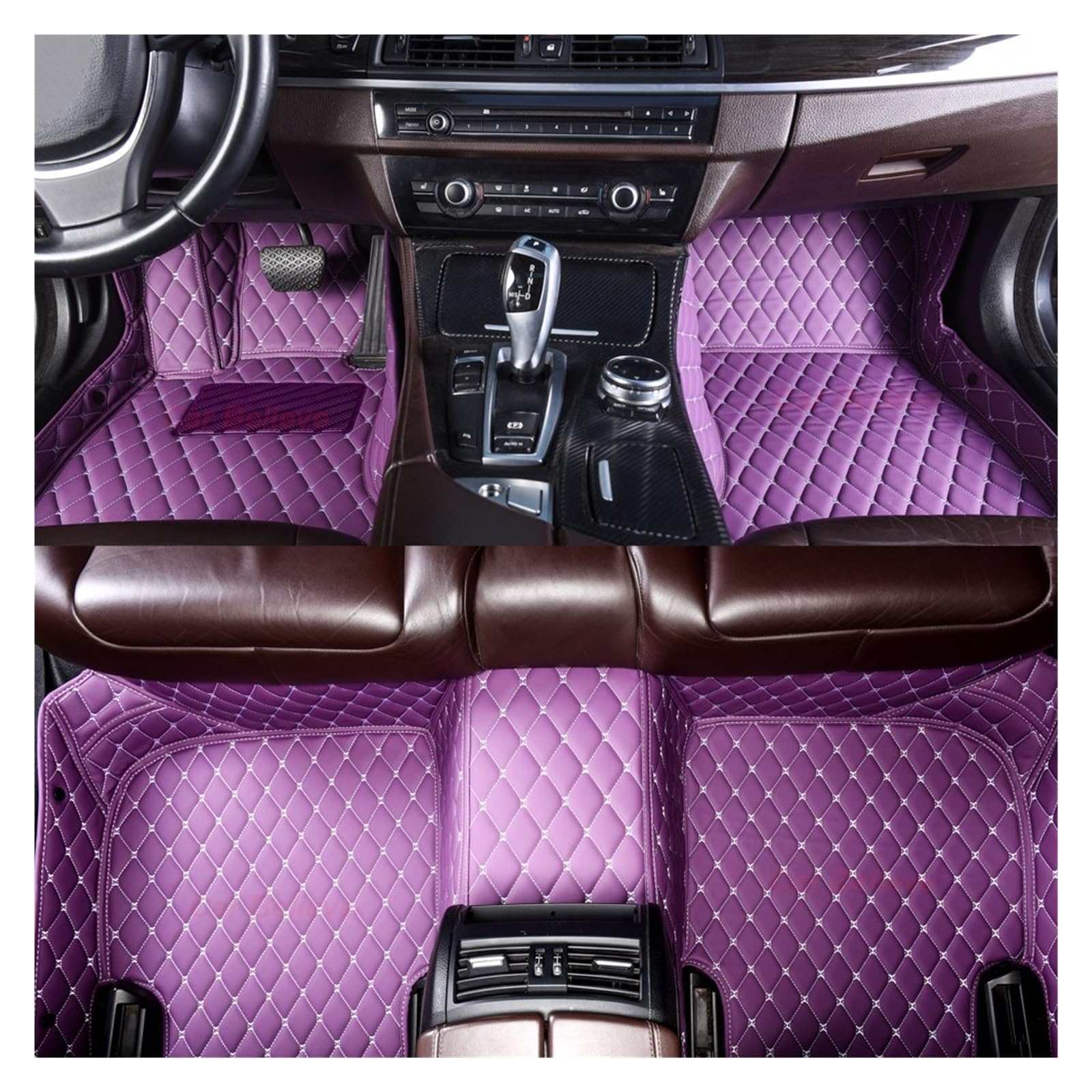 Autofußmatten Für Hyundai Für Santa Für Fe 2006 2007 2008 2009 Auto Fußmatten Auto Innen Zubehör Leder Teppiche Teppiche Fuß Pads Automatten(Purple) von LinQianBhD