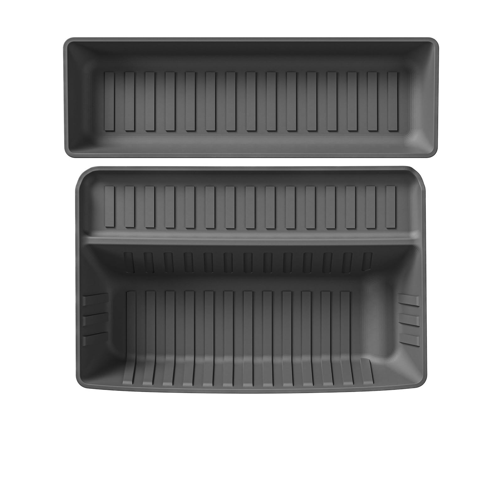 Autofußmatten Für Xpeng Für G6 Auto Fußmatten Cargo Liner Kofferraum Pad TPE 3D Fußmatte Wasserdicht Geruchlos Tablett Set SCHWARZ Automatten(G6 Lower-Trunk) von LinQianBhD