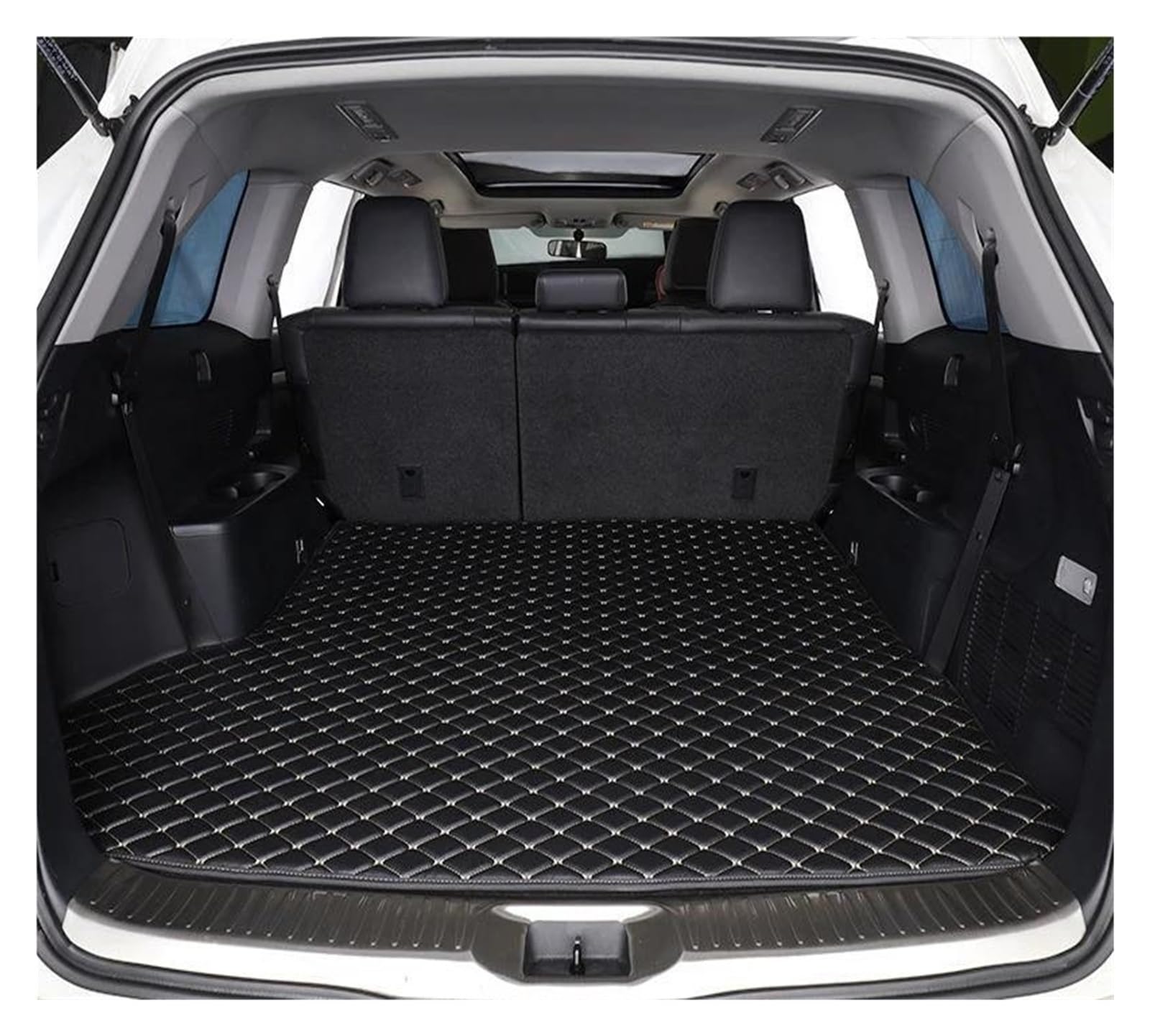 Kofferraumschutz Seitenschutz Für Ford Für Explorer 2011 2012 2013 2014 2015 2016 2017 2018 Cargo-Liner Teppich Innen Hohe Seite Kofferraum Matte Kofferraumabdeckung(1 pcs 4) von LinQianBhD